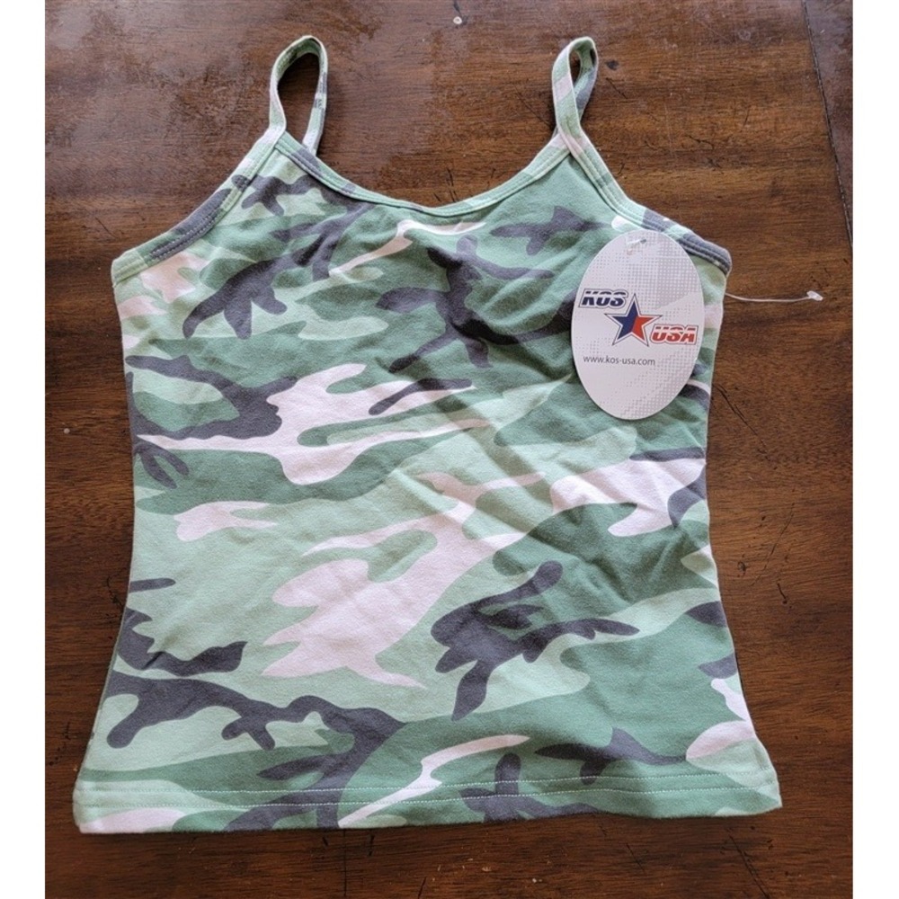 NWT Kos USA S High Performance Sports Yoga Tank 1491 Camo 121864